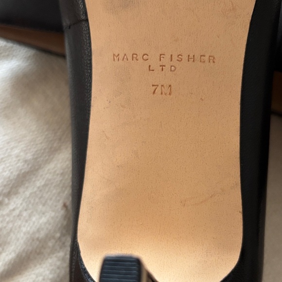 Marc Fisher Black Leather Heels - Picture 3 of 6